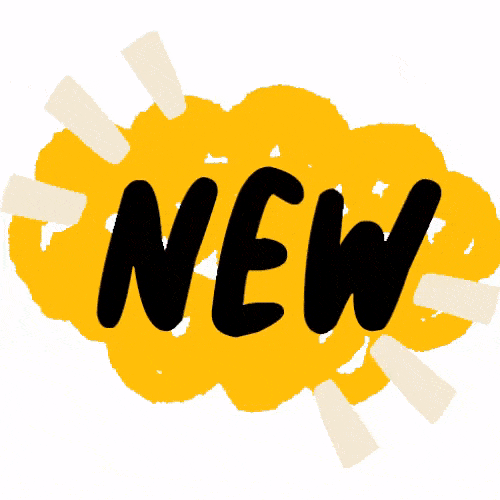 moving gif that displays the word "new"